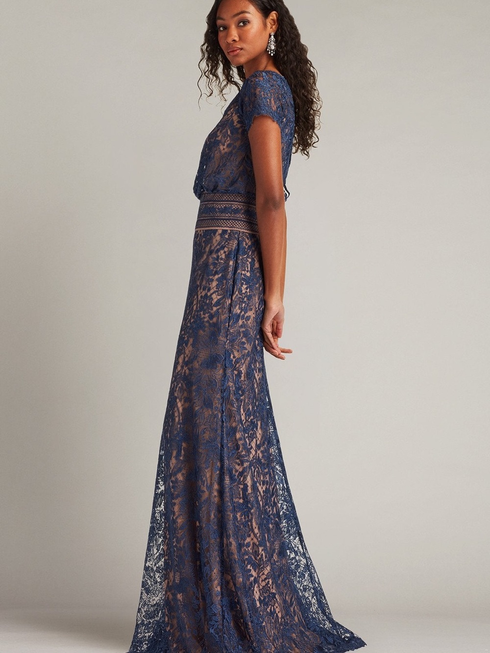 Tadashi Shoji Calista Embroidered Blouson Gown - Picture 2 of 4